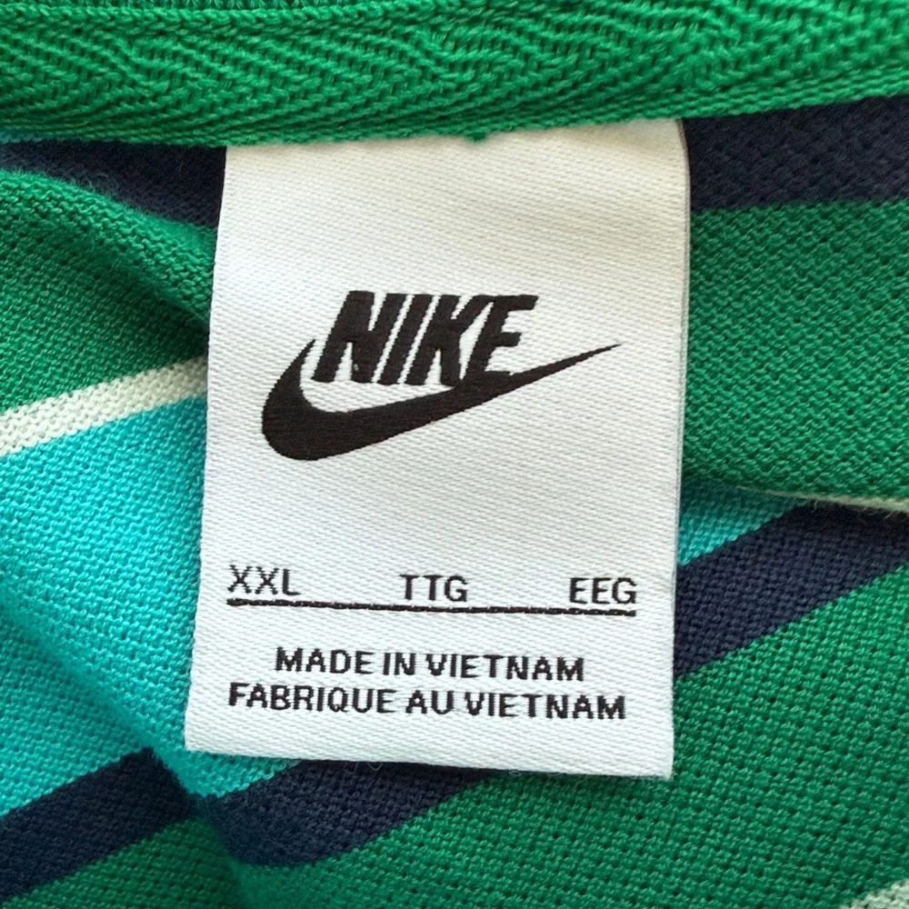 Nike Men's Club Striped Polo Shirt. Size XXL. Green and Blue Stripes. NWOT.